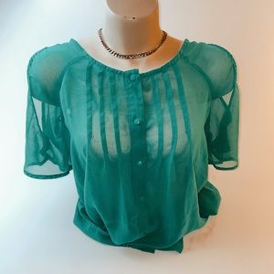 BLU PEPPER GREEN BLOUSE